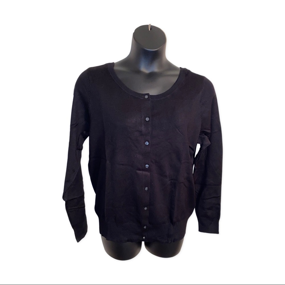 NWT BLACK BUTTON UP LANE BRYANT CARDIGAN 1X 14/16